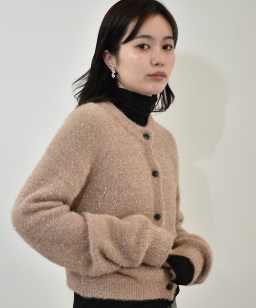kiehtova（キエトヴァ）の「【kiehtova】GLITTER SHAGGY KNIT/グリッター シャギー カーデガン（カーディガン/ボレロ・レディース・ベージュ/グレー/ブラック/アイボリー・FREE）」の22枚目の写真