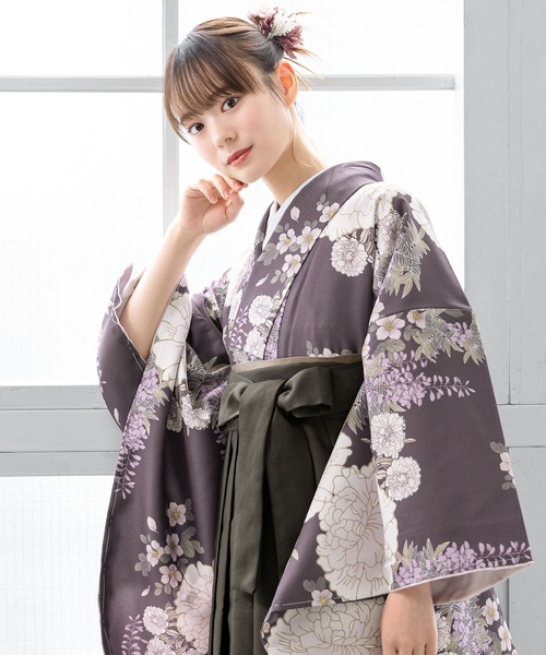 floroレディース袴4点セット （着物・襦袢・下帯・袴）（着物）｜SOUBIEN（ソウビエン）