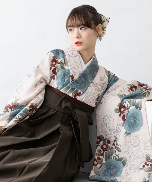 floroレディース袴4点セット （着物・襦袢・下帯・袴）（着物）｜SOUBIEN（ソウビエン）
