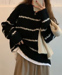 paravion | ボーダーニットプルオーバー(ニット/セーター)