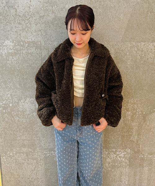 Mi-je(ミジェ)の「ピグメントシャーリングテレコ【韓国ファッション】(Tシャツ/カットソー・レディース・チャコール/パープル/カーキ/アイボリー・S/M)」の22枚目の写真