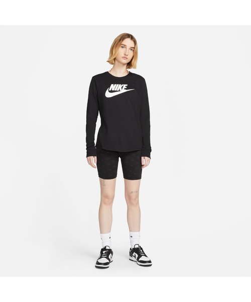 NIKE（ナイキ）の「NIKE/ナイキ　WS NSWエッセンシャル L/S Tｼｬﾂ（Tシャツ/カットソー・レディース・ホワイト/ブラック・S/M/L/XL）」の4枚目の写真