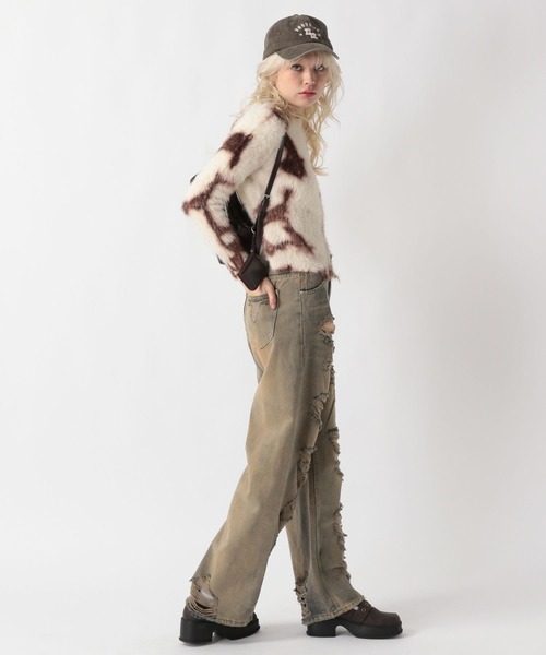 FOREVER 21(フォーエバー トゥエンティーワン)の「【2025SS】モヤパターンダブルジップカーデイガン(カーディガン/ボレロ・レディース・ベージュ/ナチュラル/ブルー・FREE)」の19枚目の写真