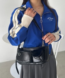 アウトポケットPUショルダーバッグ