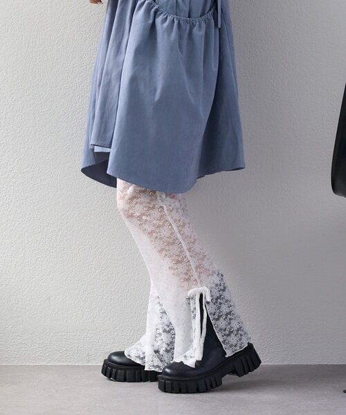 w closet（ダブルクローゼット）の「【新サイズ追加！Sサイズ/Freeサイズ】レースパンツ（その他パンツ・レディース・オフホワイト/ブラック・FREE/SMALL）」の8枚目の写真