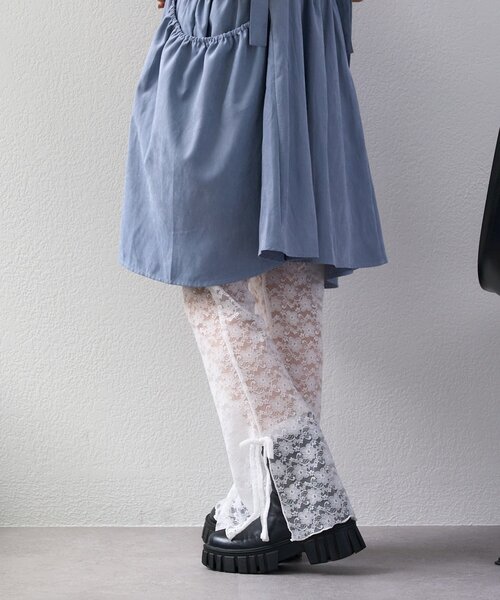 w closet（ダブルクローゼット）の「【新サイズ追加！Sサイズ/Freeサイズ】レースパンツ（その他パンツ・レディース・オフホワイト/ブラック・FREE/SMALL）」の9枚目の写真
