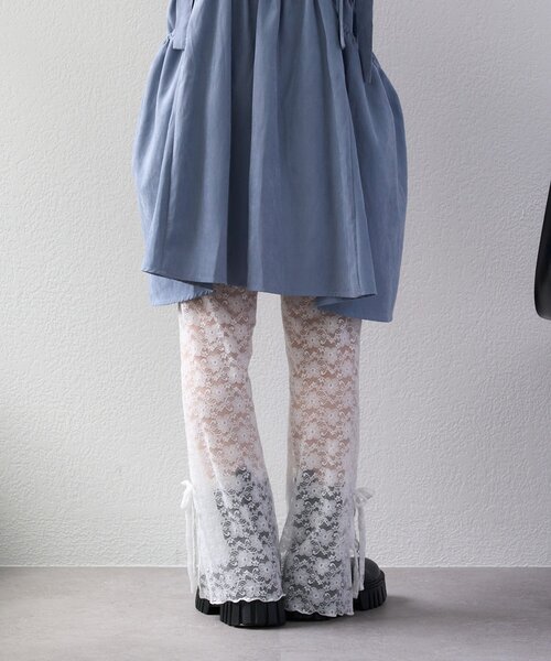 w closet（ダブルクローゼット）の「【新サイズ追加！Sサイズ/Freeサイズ】レースパンツ（その他パンツ・レディース・オフホワイト/ブラック・FREE/SMALL）」の10枚目の写真