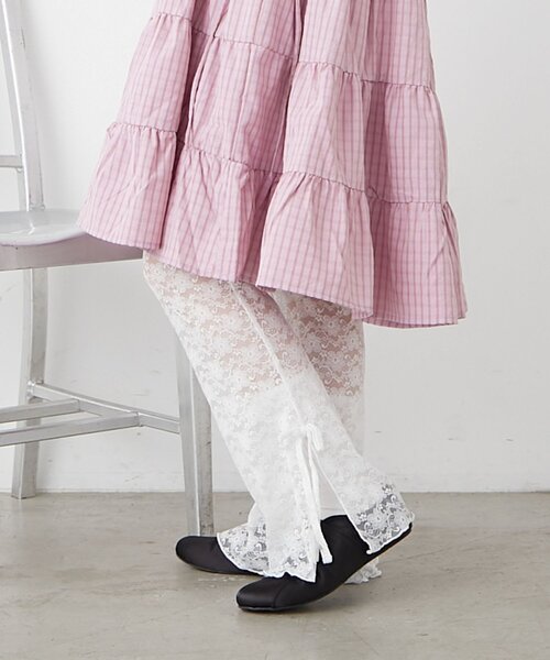 w closet（ダブルクローゼット）の「【新サイズ追加！Sサイズ/Freeサイズ】レースパンツ（その他パンツ・レディース・オフホワイト/ブラック・FREE/SMALL）」の13枚目の写真