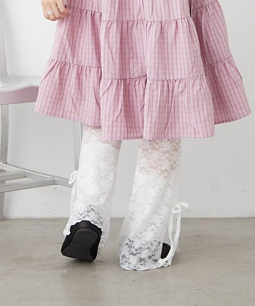 w closet（ダブルクローゼット）の「【新サイズ追加！Sサイズ/Freeサイズ】レースパンツ（その他パンツ・レディース・オフホワイト/ブラック・FREE/SMALL）」の14枚目の写真