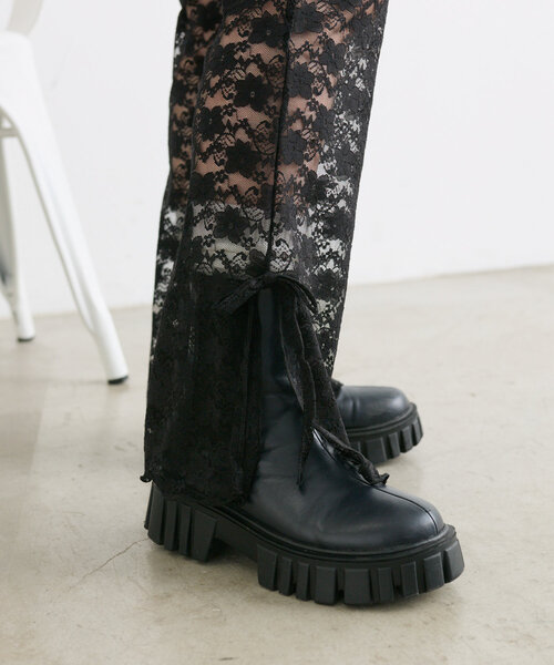w closet（ダブルクローゼット）の「【新サイズ追加！Sサイズ/Freeサイズ】レースパンツ（その他パンツ・レディース・オフホワイト/ブラック・FREE/SMALL）」の3枚目の写真