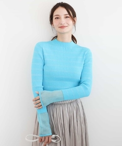 Bicolor rib knit tops バイカラーリブニットトップス（ニット