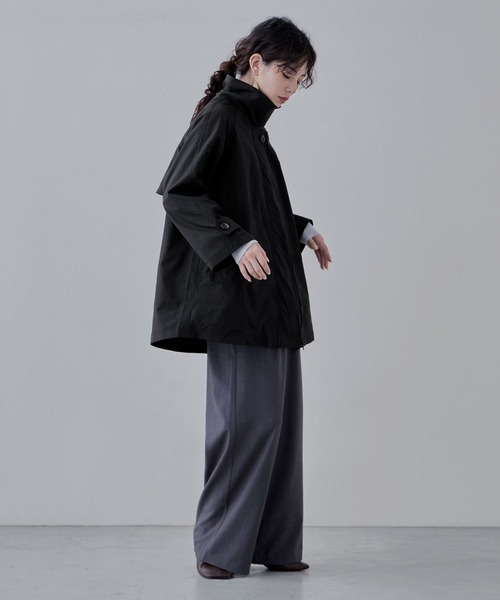 etoll.(エトル)の「2wayスタンドカラーAラインコート(トレンチコート・レディース・アイボリー/ベージュ/ブラック・M)」の17枚目の写真