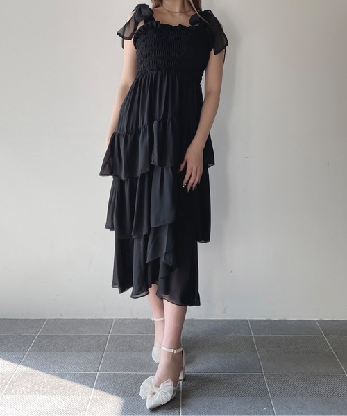 one way（ワンウェイ）の「ティアードシャーリングキャミワンピース（ワンピース・レディース・ホワイト系その他/ブラック系その他/ピンク/ブラック/イエロー系その他/ブルー系その他・FREE）」の17枚目の写真