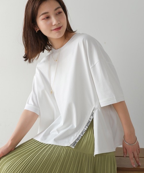 Bou Jeloud(ブージュルード)の「アシメデザインTEE(Tシャツ/カットソー・レディース・グリーン/オフホワイト/ブラック・FREE)」の16枚目の写真