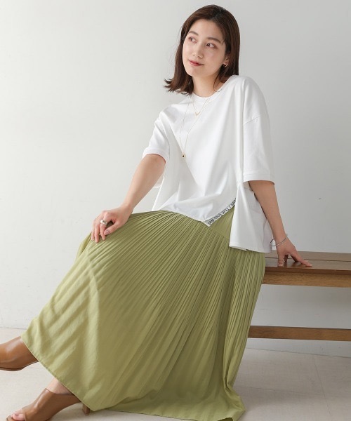 Bou Jeloud(ブージュルード)の「アシメデザインTEE(Tシャツ/カットソー・レディース・グリーン/オフホワイト/ブラック・FREE)」の7枚目の写真