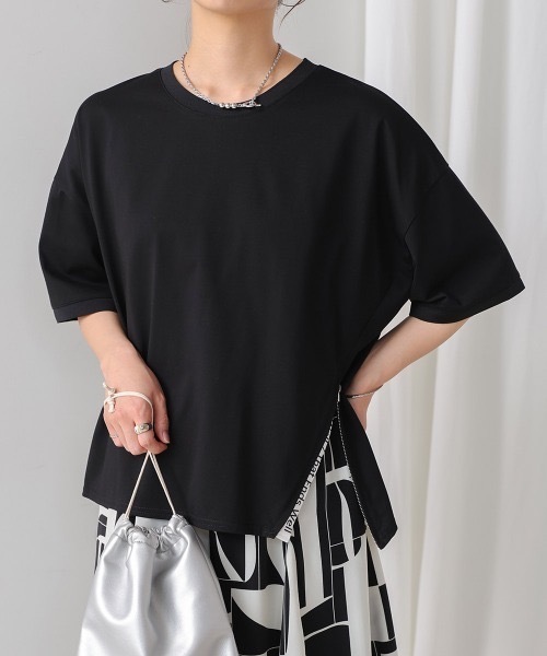Bou Jeloud(ブージュルード)の「アシメデザインTEE(Tシャツ/カットソー・レディース・グリーン/オフホワイト/ブラック・FREE)」の21枚目の写真