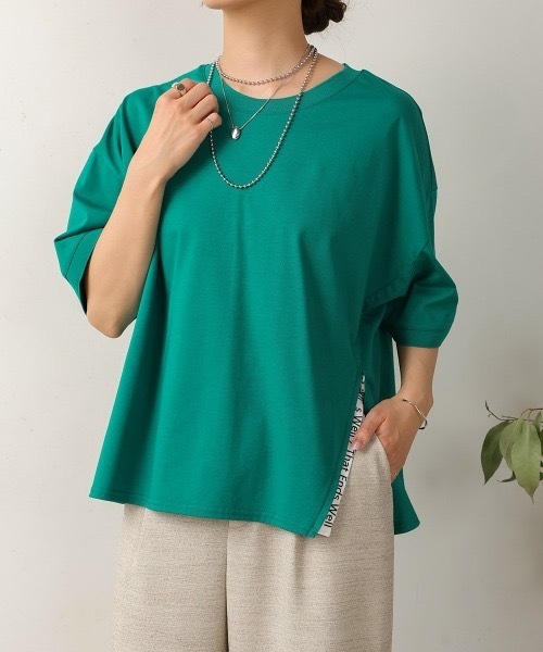 Bou Jeloud(ブージュルード)の「アシメデザインTEE(Tシャツ/カットソー・レディース・グリーン/オフホワイト/ブラック・FREE)」の22枚目の写真