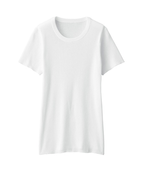MUJI Labo(ムジラボ)の「〔MUJI Labo〕婦人 強撚コットンニット半袖プルオーバー(Tシャツ/カットソー・レディース・オフホワイト/ブラック・XL/L/M/S)」の11枚目の写真