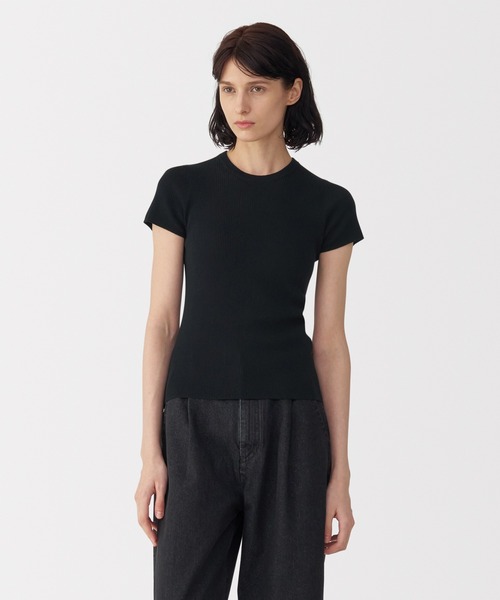 MUJI Labo(ムジラボ)の「〔MUJI Labo〕婦人 強撚コットンニット半袖プルオーバー(Tシャツ/カットソー・レディース・オフホワイト/ブラック・XL/L/M/S)」の13枚目の写真