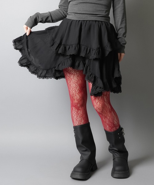 SPINNS(スピンズ)の「イレヘムレースミニスカート/スカパン/インナーパンツ付き(スカート・レディース・ホワイト/ブラック/グリーン系その他/アイボリー・ONESIZE)」の17枚目の写真