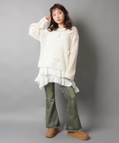 SPINNS(スピンズ)の「イレヘムレースミニスカート/スカパン/インナーパンツ付き(スカート・レディース・ホワイト/ブラック/グリーン系その他/アイボリー・ONESIZE)」の11枚目の写真