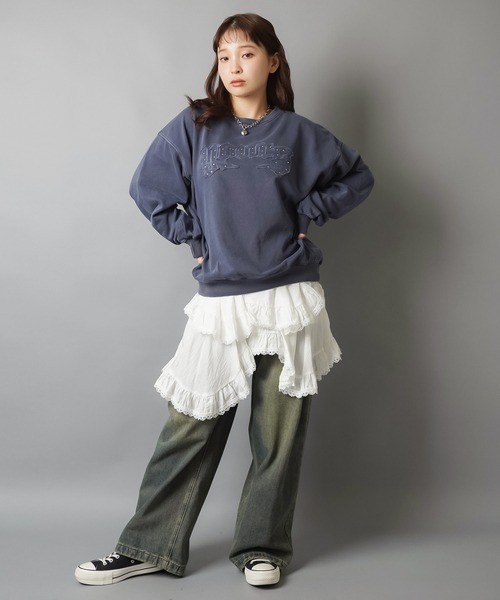 SPINNS(スピンズ)の「イレヘムレースミニスカート/スカパン/インナーパンツ付き(スカート・レディース・ホワイト/ブラック/グリーン系その他/アイボリー・ONESIZE)」の7枚目の写真