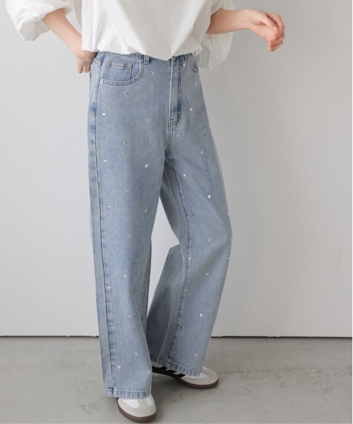 セール】ハートモチーフ デニムパンツ（デニムパンツ）｜AMELY