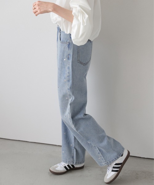 セール】ハートモチーフ デニムパンツ（デニムパンツ）｜AMELY