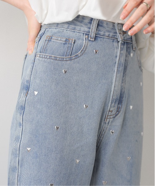 AMELY(エミリー)の「ハートモチーフ デニムパンツ(デニムパンツ・レディース・ブラック/ブルー・M/L)」の9枚目の写真