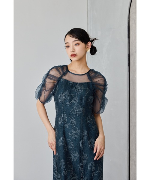 niana(ニアナ)の「刺繍レースギャザースリーブドレス パーティードレス オケージョンドレス 結婚式 二次会 同窓会 成人式 お呼ばれワンピース(ドレス・レディース・ブルー/グレイッシュベージュ/ネイビー/イエロー・M)」の19枚目の写真