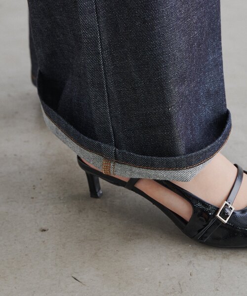 Lui's(ルイス)の「ogamo レザーライクバギーパンツ(デニムパンツ・レディース・インディゴブルー・S)」の17枚目の写真