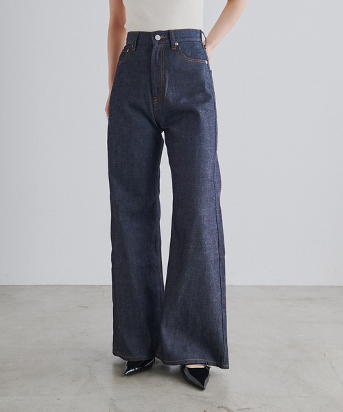 Lui's(ルイス)の「ogamo レザーライクバギーパンツ(デニムパンツ・レディース・インディゴブルー・S)」の19枚目の写真