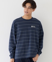 ボーダーワッペンロングTシャツ