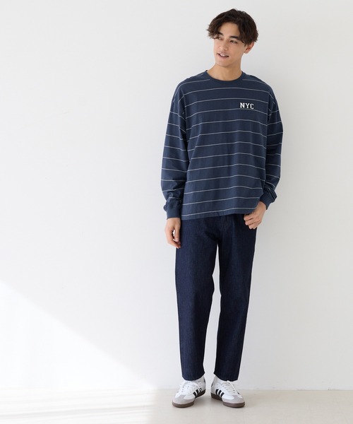 coca(coca)(コカ)の「ボーダーワッペンロングTシャツ(Tシャツ/カットソー・メンズ・ブラウン/ライトグレー/チャコール/ネイビー・XL/M/L)」の5枚目の写真