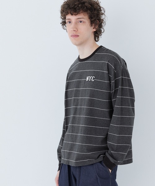 coca(coca)(コカ)の「ボーダーワッペンロングTシャツ(Tシャツ/カットソー・メンズ・ブラウン/ライトグレー/チャコール/ネイビー・XL/M/L)」の19枚目の写真