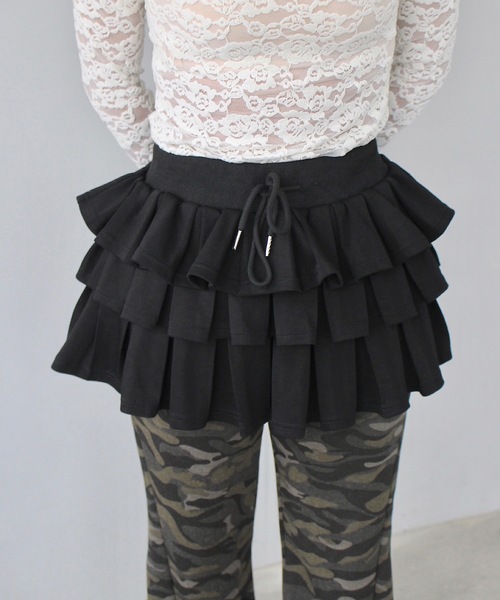 SANSeLF(サンセルフ)の「ティアードフリルスカートパンツ【SANSeLF】sanw25s024(スカート・レディース・ブラック/グレー・FREE)」の11枚目の写真