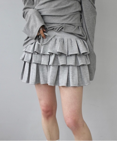 SANSeLF(サンセルフ)の「ティアードフリルスカートパンツ【SANSeLF】sanw25s024(スカート・レディース・ブラック/グレー・FREE)」の18枚目の写真