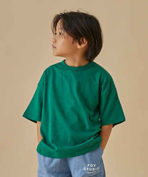 FOV(フォブ)の「フォブ PLAIN 6分袖 Tシャツ(Tシャツ/カットソー・キッズ・ホワイト/ベージュ系その他/グリーン/イエロー/ブルー/チャコールグレー/ブラック・S/XL/M/L)」の5枚目の写真