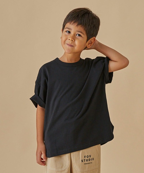 FOV(フォブ)の「フォブ PLAIN 6分袖 Tシャツ(Tシャツ/カットソー・キッズ・ホワイト/ベージュ系その他/グリーン/イエロー/ブルー/チャコールグレー/ブラック・S/XL/M/L)」の3枚目の写真