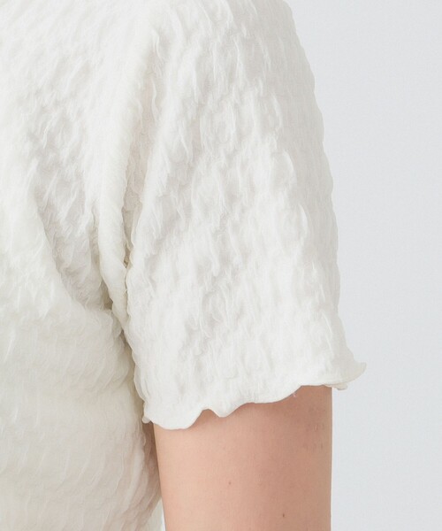 Ray BEAMS（レイビームス）の「シュリンク ストレッチTシャツ（Tシャツ/カットソー・レディース・ブラック/オフホワイト/レッド・ONE SIZE）」の19枚目の写真