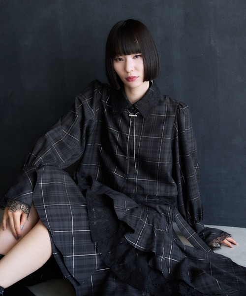 【新品タグ付き】HARE　EDGY MODE　タータンチェックショートシャツ HARE（ハレ）の「【EDGY MODE】タータンチェックショートシャツ(HARE