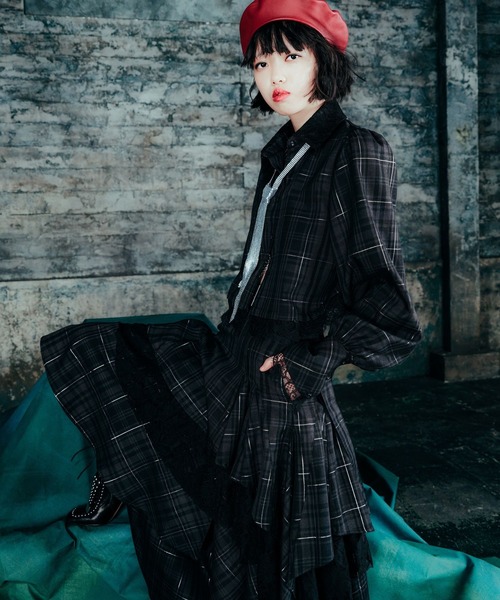 【新品タグ付き】HARE　EDGY MODE　タータンチェックショートシャツ HARE（ハレ）の「【EDGY MODE】タータンチェックショートシャツ(HARE