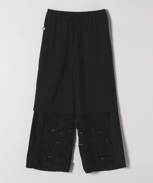 SHIPS any（シップス エニィ）の「SHIPS any:〈手洗い可能〉パッチワーク レース セミワイド イージー パンツ（その他パンツ・レディース・ブラック/オフホワイト・ONE SIZE）」の8枚目の写真