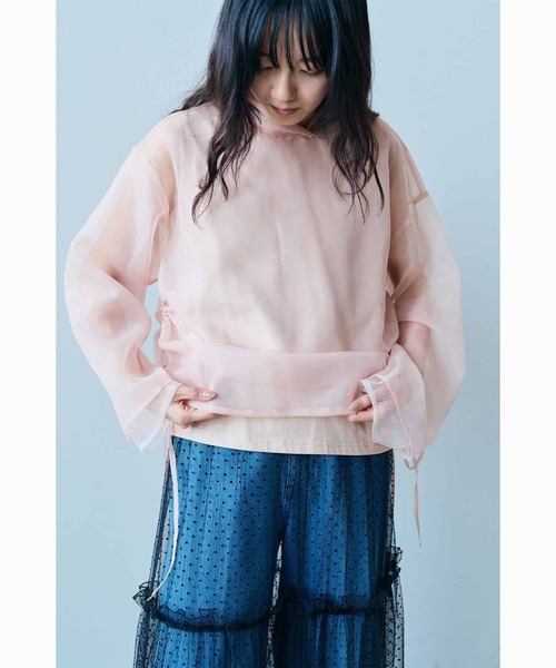 MEDE19F(メデジュウキュウ)の「MEDE19F カットソー裏地付きシアーフーディー(パーカー・レディース・ブラック/ピンクベージュ・M/L/LL)」の16枚目の写真