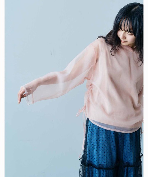 MEDE19F(メデジュウキュウ)の「MEDE19F カットソー裏地付きシアーフーディー(パーカー・レディース・ブラック/ピンクベージュ・M/L/LL)」の17枚目の写真