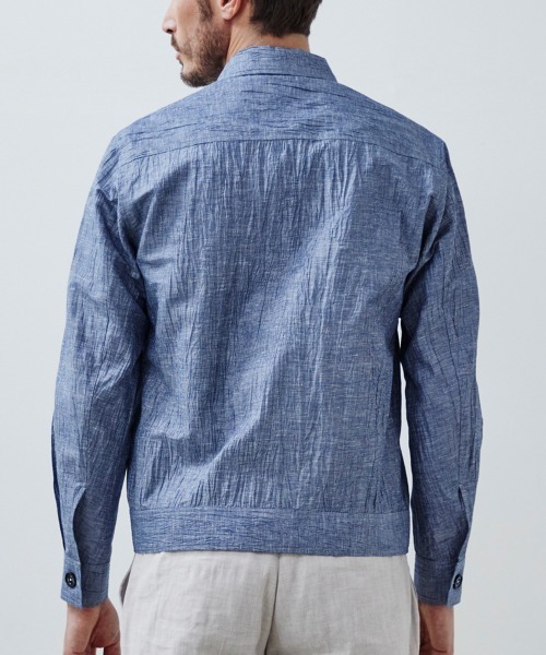 g-stage（ジーステージ）の「清涼 ドライ 麻混 カバーオール リネンジャケット　ジ－ステ－ジ（カバーオール・メンズ・ベージュ/ネイビー・46/50/48）」の12枚目の写真