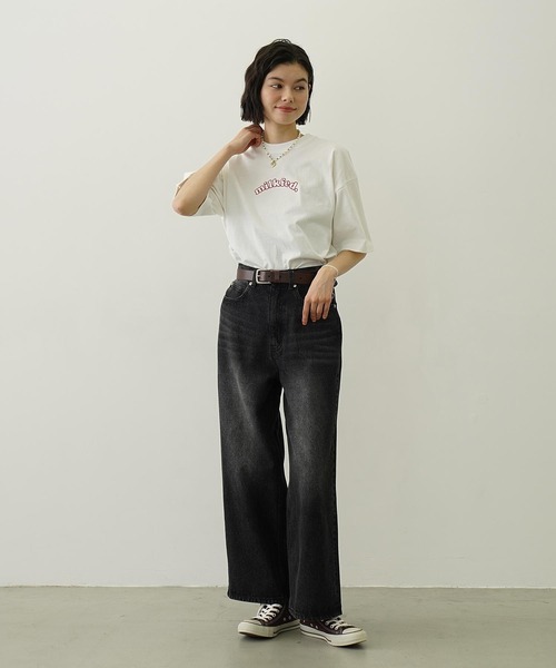 MILKFED.(ミルクフェド)の「PLAID HEART WIDE S/S TEE(Tシャツ/カットソー・レディース・ホワイト/ライトピンク/ブラック・L/M)」の12枚目の写真