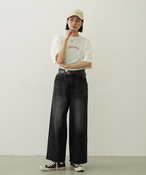 MILKFED.(ミルクフェド)の「PLAID HEART WIDE S/S TEE(Tシャツ/カットソー・レディース・ホワイト/ライトピンク/ブラック・L/M)」の15枚目の写真