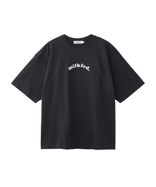 ミルクフェド MILKFED. ミルクフェド プレイドロゴ ワイドショートスリーブTシャツ 103252011010 SU25 MILKFED. PLAID LOGO WIDE S S TEE BLACK  正規取扱店 10082491_3.jpg