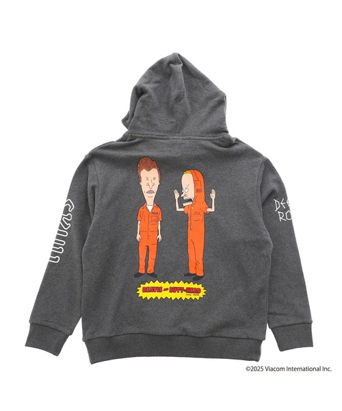 Manhattan Portage（マンハッタンポーテージ）の「Sweat Parka BEAVIS AND BUTT-HEAD（パーカー・メンズ・ヘザーチャコール/オートミール・SMALL/MEDIUM/LARGE/X-LARGE）」の4枚目の写真